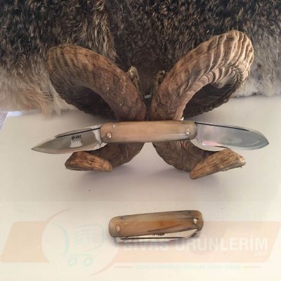 Çift Açılır Boynuz Saplı Bıçak